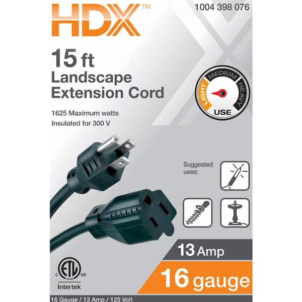 HDX 100 ft. 16/3 Light Duty Indoor/Outdoor Extension Cord, Orange  HD#277-525 - The Home Depot