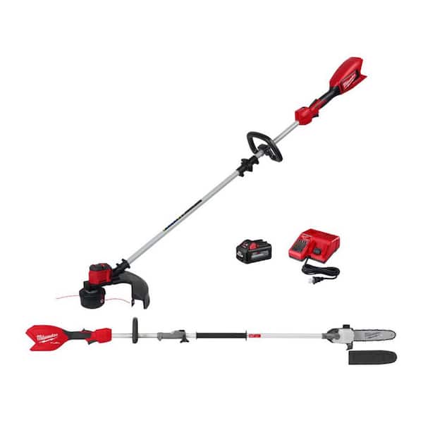 M18 Brushless 18V 16 in. Cordless Battery Powered String Trimmer Kit w/ M18 FUEL 10 in. Pole Saw w/ Quik-Lok (Tool-Only)
