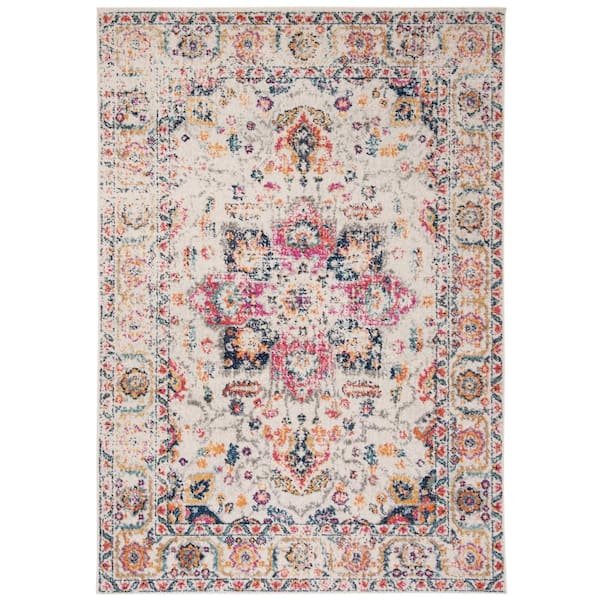 SAFAVIEH Madison Fuchsia/Ivory 4 ft. x 6 ft. Geometric Area Rug