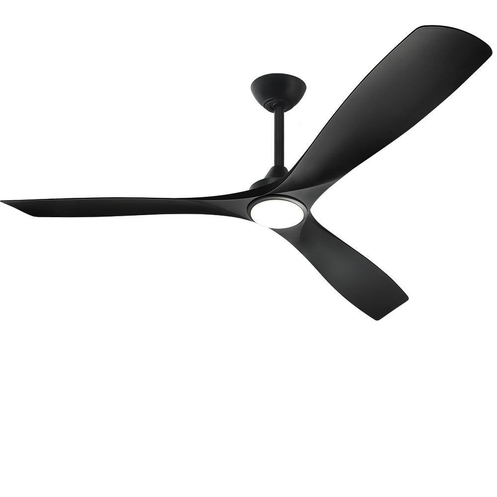 DIGLED 60 in. Indoor Black Ceiling Fan with Light, Integrated LED