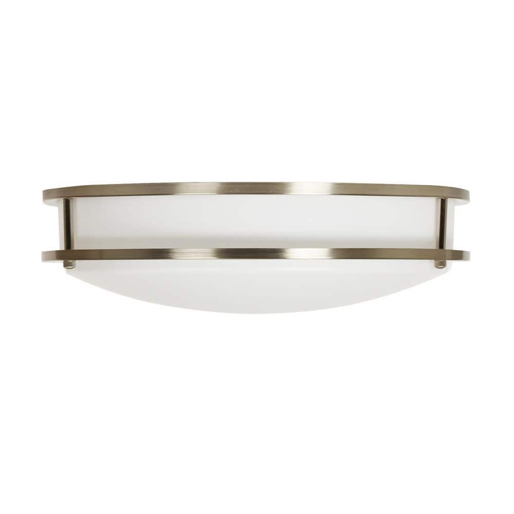 14" Brushed Nickel LED Energy Star Drum Flush Mount Light