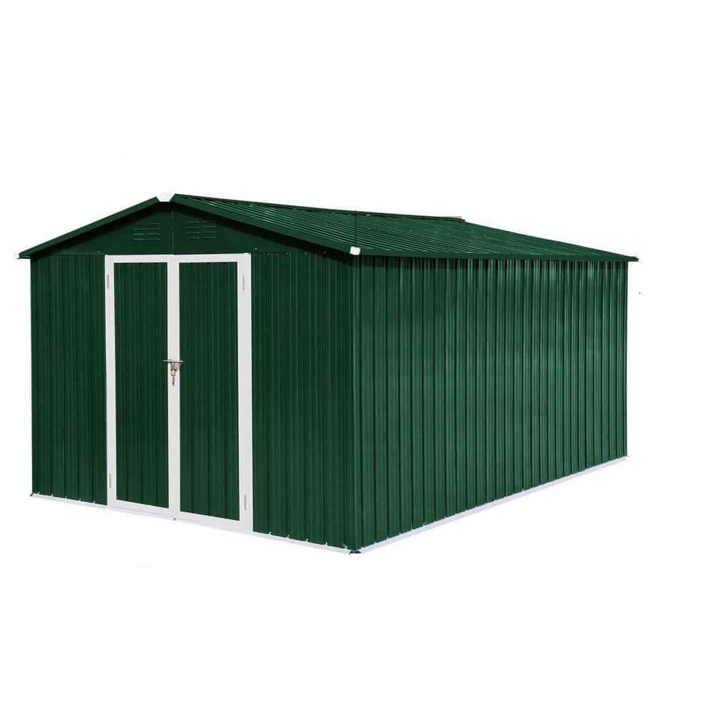 10 ft. W X 12 ft. D Outdoor Metal Garden Storage Shed Aluminum Frame Garden