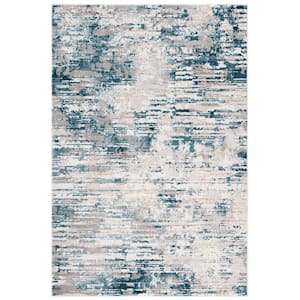 Vogue Cream/Teal 4 ft. x 6 ft. Abstract Area Rug