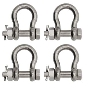 BoatTector Stainless Steel Bolt-Type Anchor Shackle - 3/8", 4-Pack