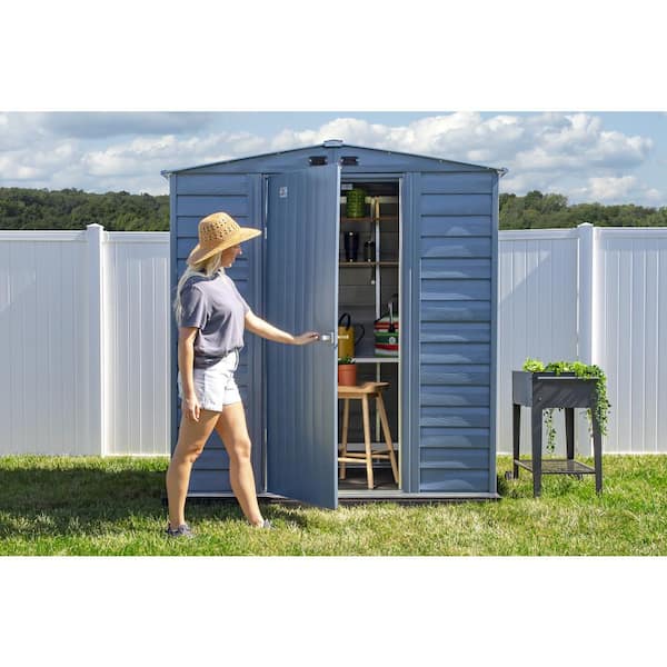 6 ft. x 7 ft. Blue Metal Storage Shed With Gable Style Roof 39 Sq. Ft.