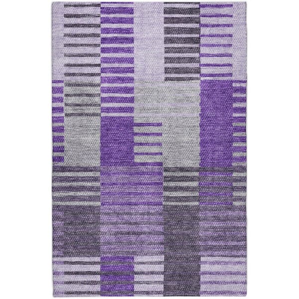 Dream Shag Premium Machine Washable Abstract ADS687 Blue 8 ft. x 8 ft. Round Rug