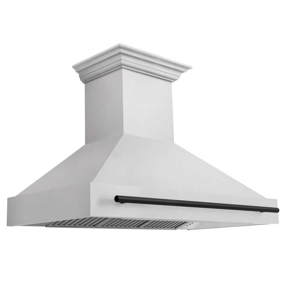 ZLINE Kitchen and Bath Autograph Edition 48 in. 700 CFM Ducted Vent Wall Mount Range Hood in Fingerprint Resistant Stainless & Matte Black, DuraSnow Stainless Steel & Matte Black