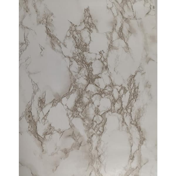 Dundee Deco Crackle Patina Marble Off-White, Charcoal Vinyl Strippable Roll (Covers 26.6 sq. ft.)