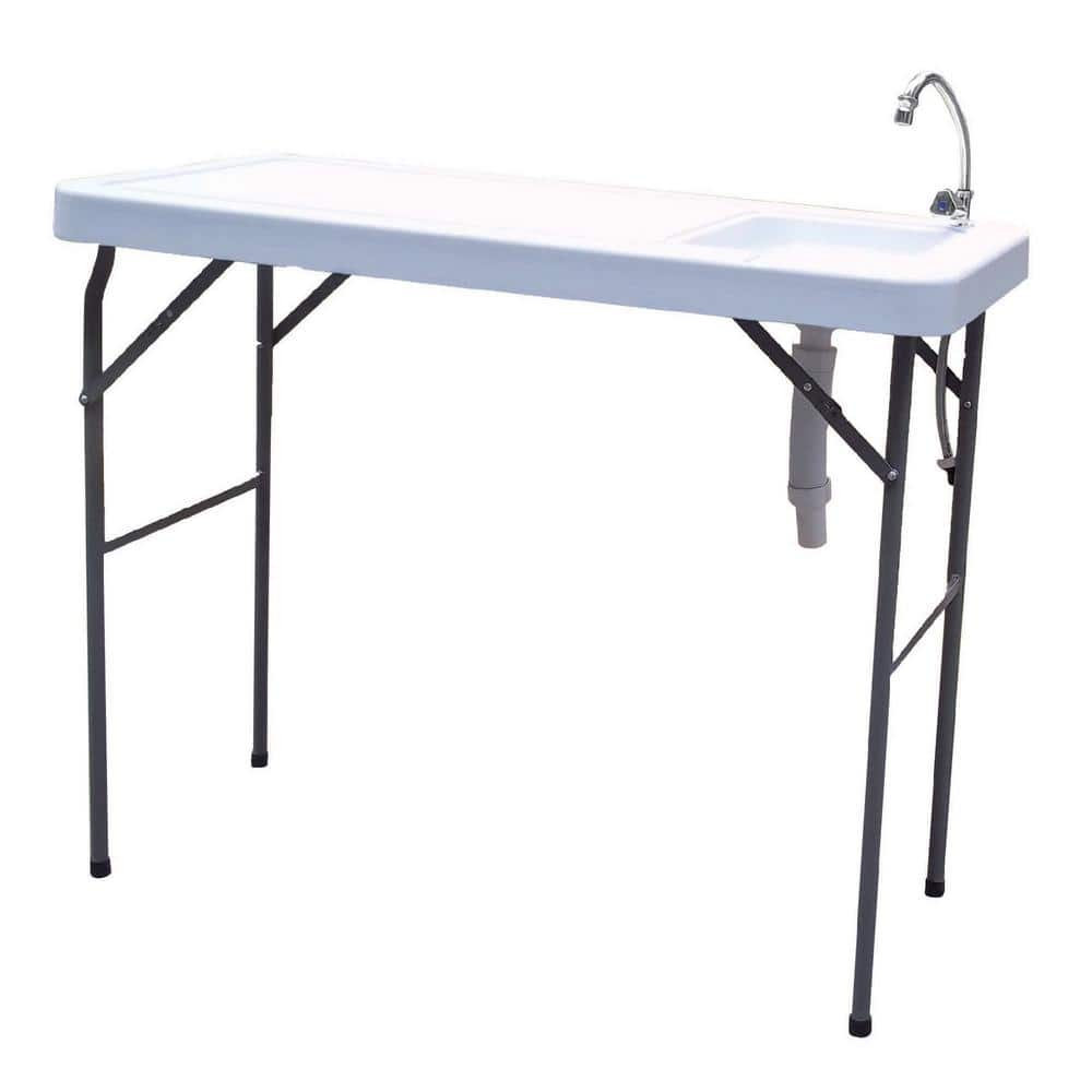 45.5 in. x 23.5 in. x 37.5 in. Outdoor Cutting Cleaning Table with Sink and