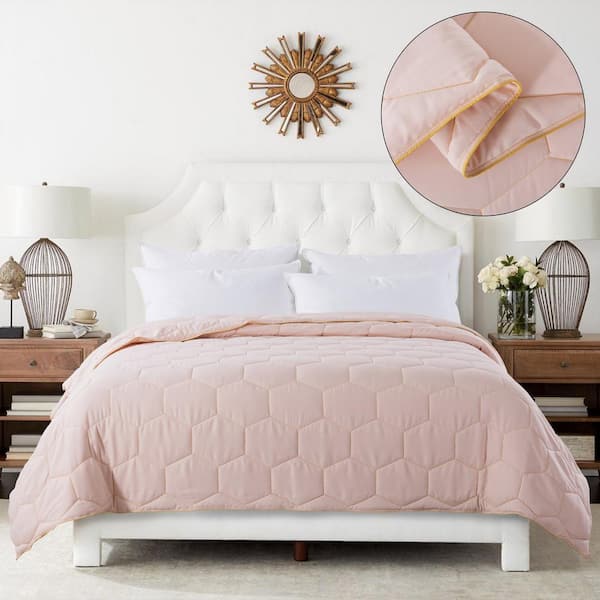 St. James Home Honeycomb Color Contrast Stitched Pearl Blush Spicy