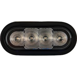 6 in. LED Oval Strobe Light with Blue LEDs and Clear Lens