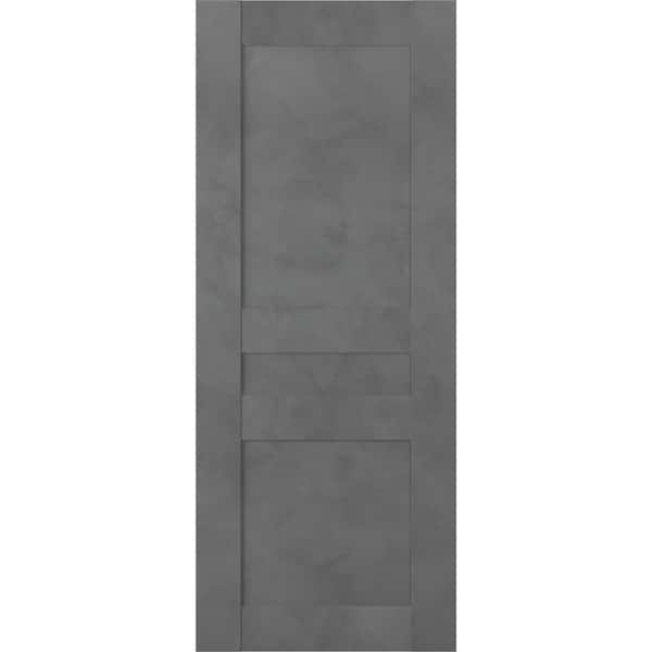 Belldinni 30 in. W x 80 in. H x 1-3/4 in. D 1-Panel Solid Core Vona Dark Urban Prefinished Wood Interior Door Slab