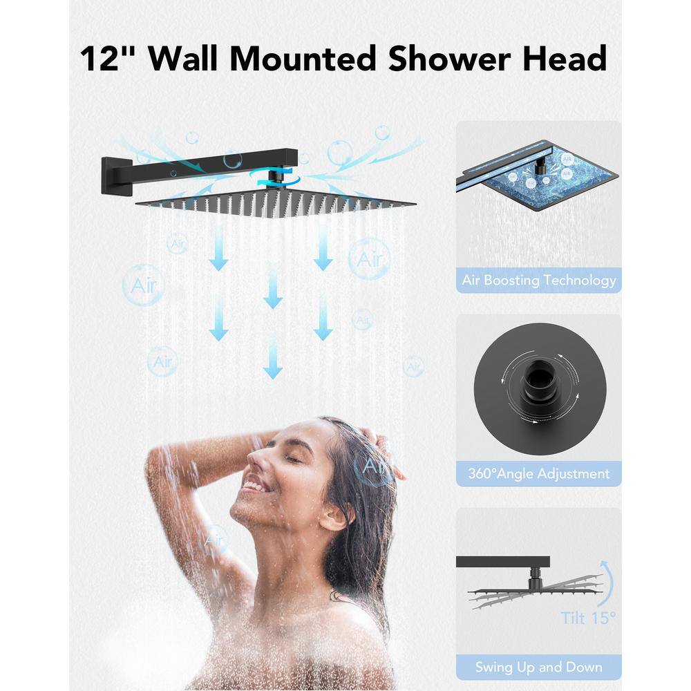 DualJetSpa 12" Gold Dual Shower Head with Body Jets