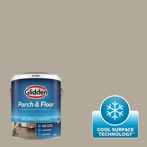 Glidden Porch and Floor 1 gal. PPG1025-4 Sharkskin Gloss Interior/Exterior Porch and Floor Paint with Cool Surface Technology
