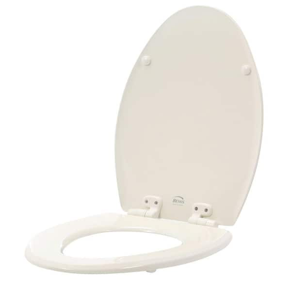 BEMIS Slow Close Lift-Off Flip Cap Elongated Closed Front Toilet Seat in Biscuit/Linen