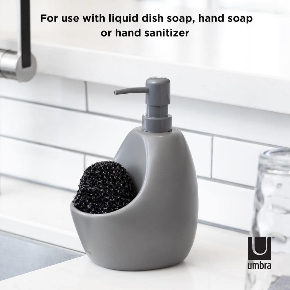 Charcoal Ceramic Soap Pump with Scrubby Holder