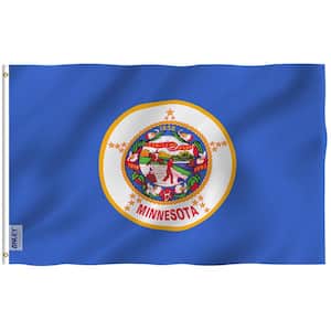 Fly Breeze 3 ft. x 5 ft. Polyester Minnesota State Flag 2-Sided Flags Banners with Brass Grommets and Canvas Header