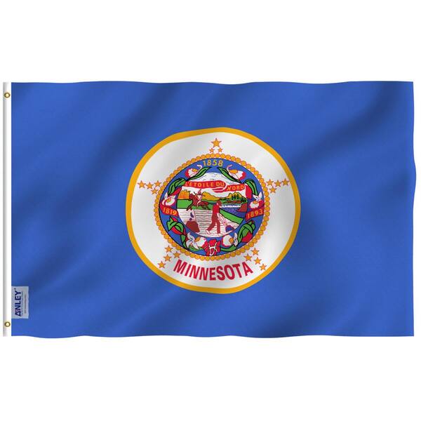 ANLEY Fly Breeze 3 ft. x 5 ft. Polyester Minnesota State Flag 2-Sided Flags Banners with Brass Grommets and Canvas Header