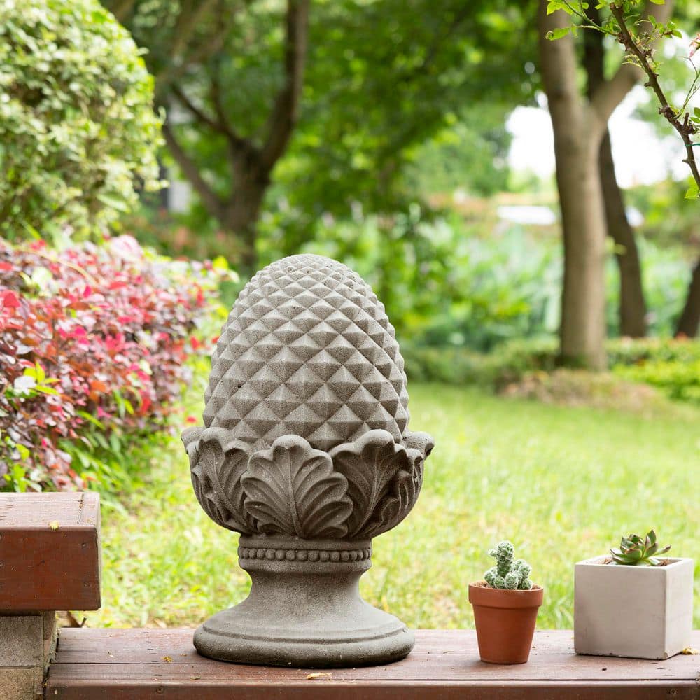 Glitzhome 16.5 in. H MGO Artichoke Garden Statue GH2025400014