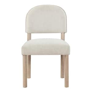 Gabby Beige Upholstered Light Brown Side Chair Set of 2