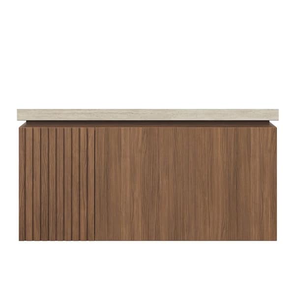 30 in. Bath Vanity Cabinet without Top in Brown Oak Assembled