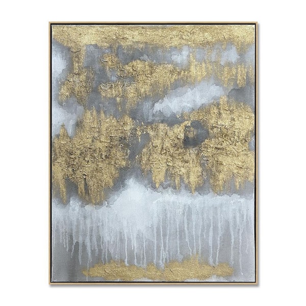 A&E "Glint" Framed Abstract Hand Painted Wall Art Print 48 in. x 36 in.