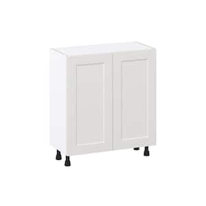 30 in. W x 14 in. D x 34.5 in. H Littleton Painted Gray Shaker Assembled Shallow Base Kitchen Cabinet with 2 Doors