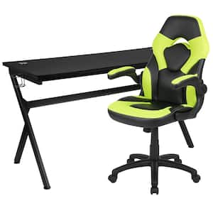 55.13 in. Black Gaming Desk and Chair Set