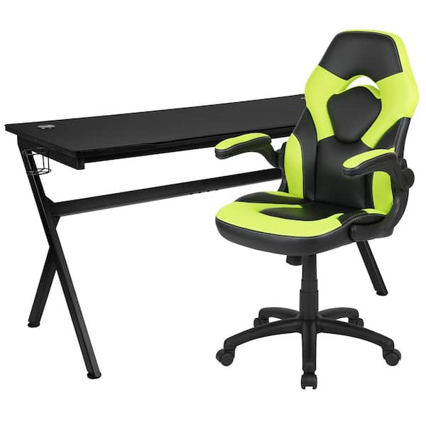 Carnegy Avenue 55.13 in. Black Gaming Desk and Chair Set