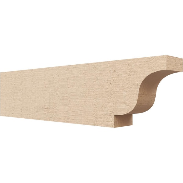 Ekena Millwork 4-in. x 8-in. x 32-in. Newport Woodgrain, Primed Tan Timberthane Polyurethane Rafter Tail Brace
