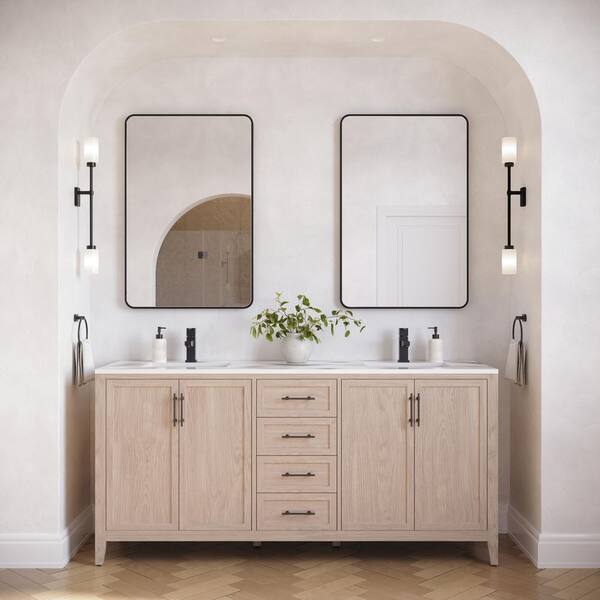 Fresca Silas 72 in. Bath Vanity Cabinet without Top in Vanilla Oak