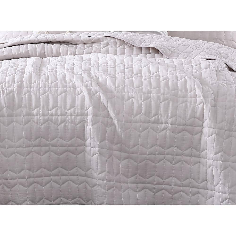 Taupe Queen Reversible Microfiber Quilt Set with Decorative Pillows
