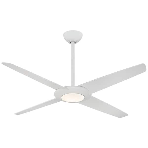 MINKA-AIRE Pancake XL 62 in. Integrated LED Indoor Flat White Ceiling Fan with Light with Remote Control