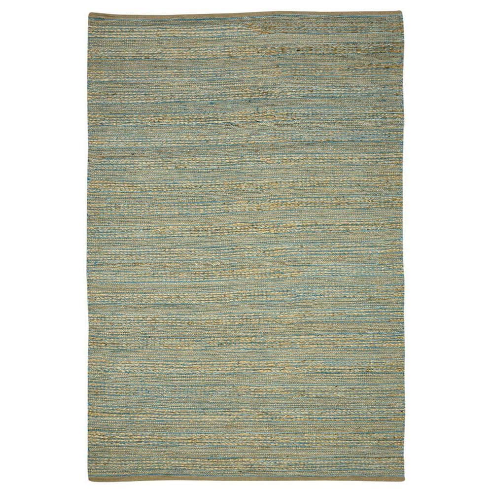3' X 5' Aqua Beige And Brown Jute Striped Flatweave Handmade Area Rug price history on PriceWatchPro