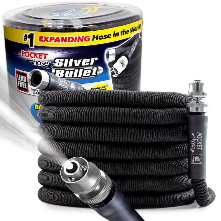 Pocket Hose Silver Bullet 3/4 in. Dia x 100 ft. Lightweight Kink-Free Expandable Water Garden Hose