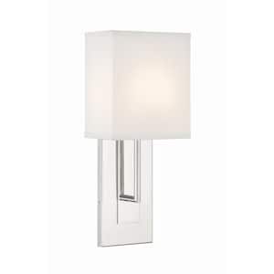 Brent 6.5 in. 1-Light Polished Nickel Wall Sconce