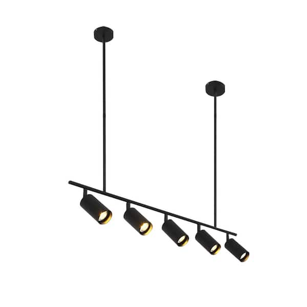 Rennnsan Elijah 3 ft. 5-Light Black Hard Wired Fixed Track