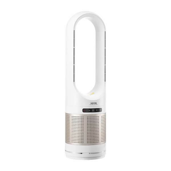 34 in. Oscillating Tower Fan 8H Timer 16.4 ft. / s High Velocity with Remote Control, White