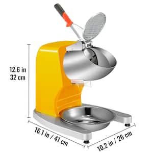 150 oz. Capacity Electric Ice Shaver Crusher 1450 RPM Snow Cone Machine 210 LB/H Yellow Shaved Ice Machine, 300 W