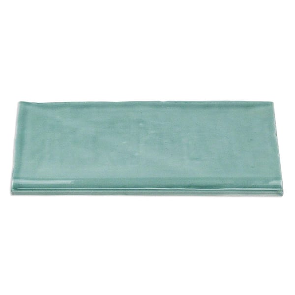 Catalina Green Lake 3 in. x 6 in. Polished Ceramic Wall Bullnose Tile