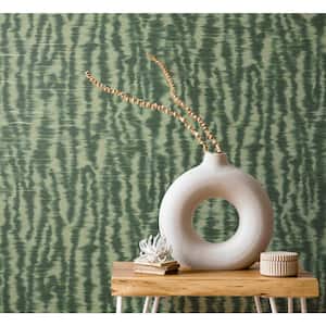 Hartmann Green Stripe Texture Non-Woven Paper Non-Pasted Wallpaper