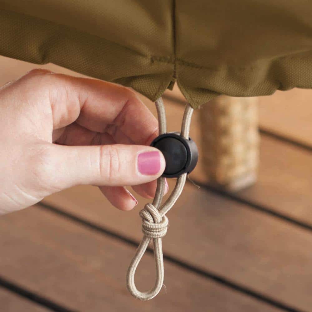 Tan and Brown Water-Resistant A-Frame Swing Cover