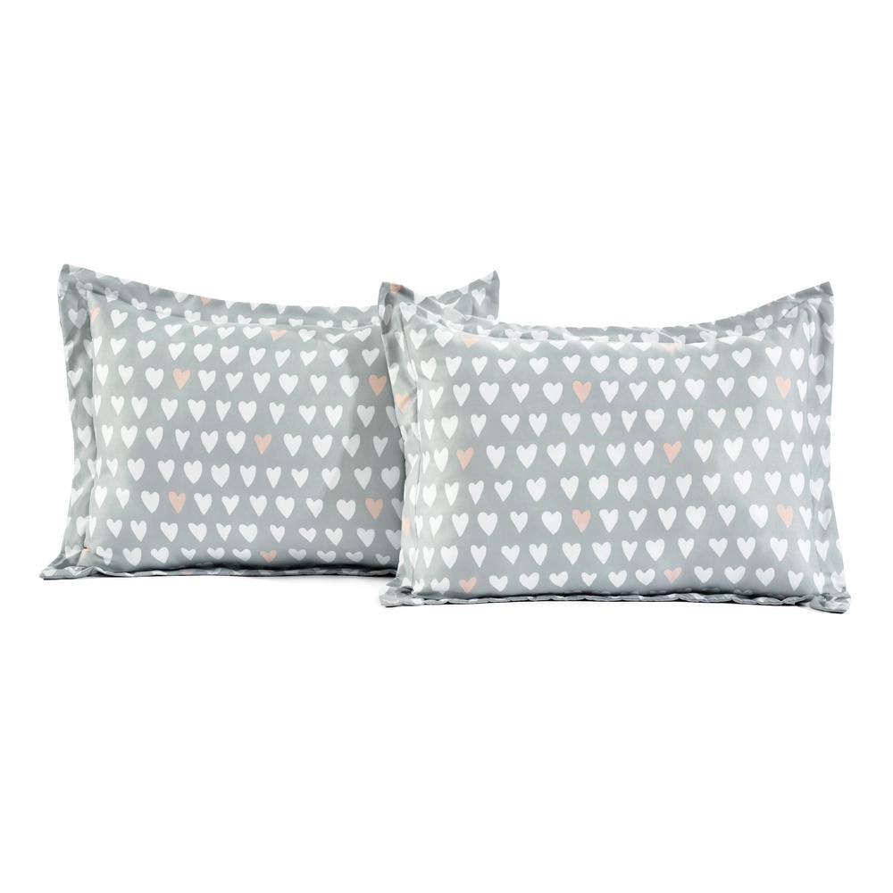 Gray and Pink Fox Print 6-Piece Toddler Daybed Set