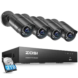 4K 8-Channel POE 2TB NVR Security Camera System with 4-Wired 5MP Outdoor Bullet Cameras, 120 ft. Night Vision
