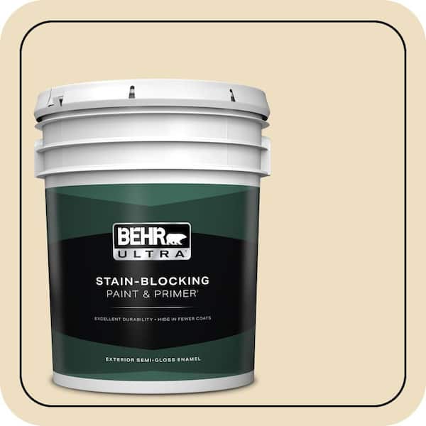 BEHR ULTRA 5 gal. #ECC-23-1 Golden Haystack Semi-Gloss Enamel Exterior Paint & Primer