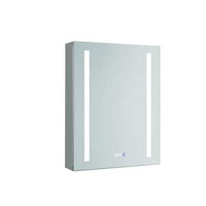 20 in. W x 26 in. H Frameless Clear Recessed/Surface Mount Medicine Cabinet with Mirror and LED Light，Right Open Door