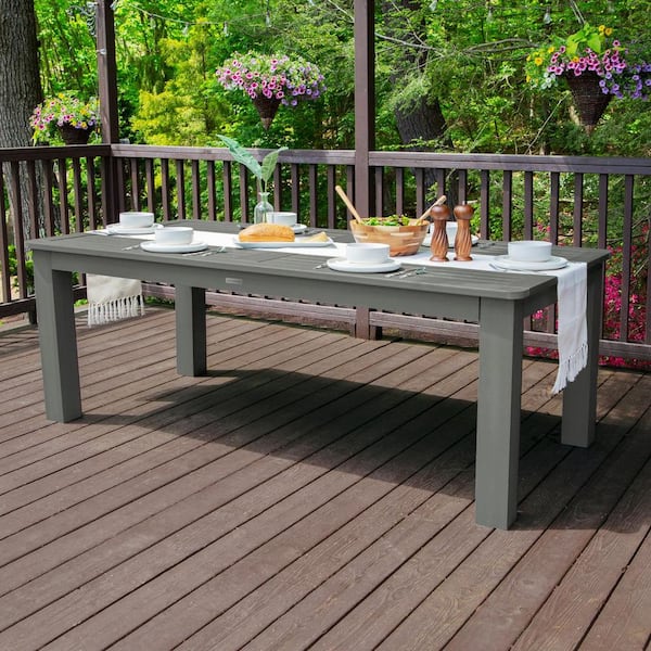 Highwood Coastal Teak 42 in. x 84 in. Rectangular Recycled Plastic Outdoor Dining Table