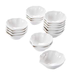 3.5 in. Porcelain White Ramekins Souffle Dishes Serving Bowls