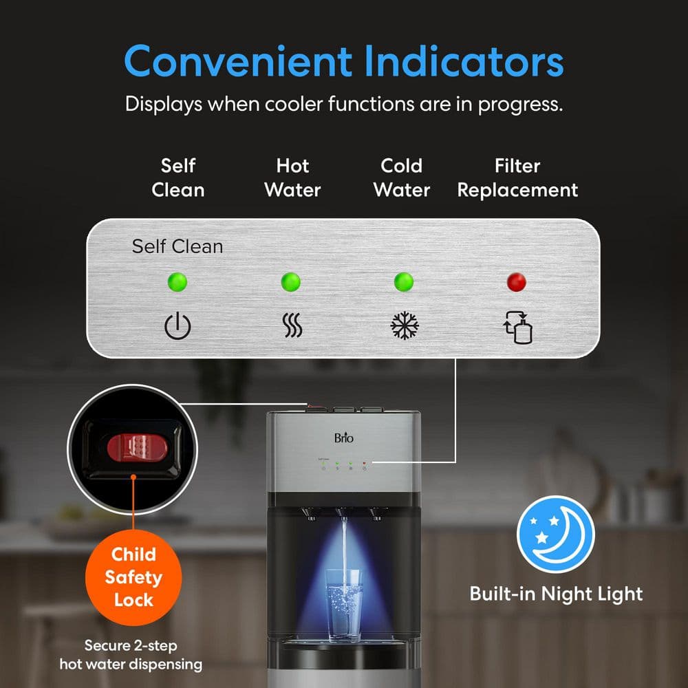 Stainless Steel Bottom Loading Tri-Temperature Water Dispenser