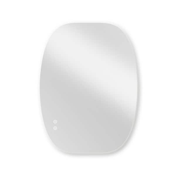 30 in. W x 40 in. H Oval Mirror Frameless UL Certified LED Anti‑Fog Tempered Glass Wall‑Mount Bathroom Vanity Mirror